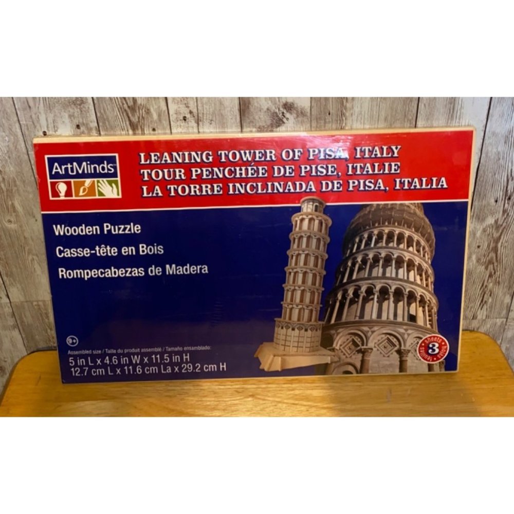 New Sealed ArtMinds Wooden 3D Puzzle Leaning Tower of Pisa, Italy